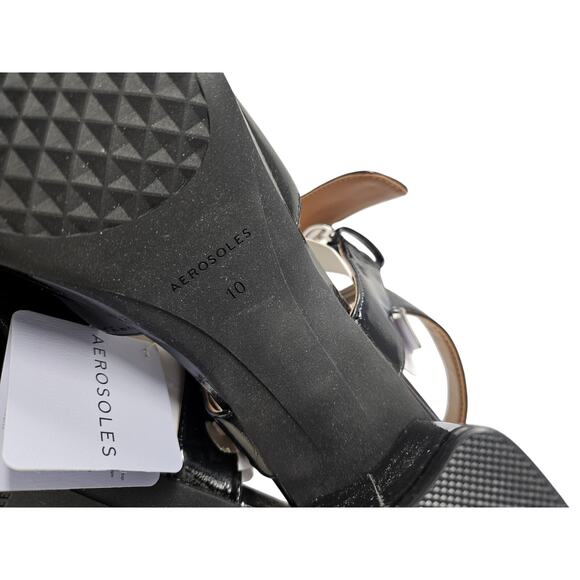 NEW Aerosoles 10 Chamber Patent Leather Platform Sandal Comfort Chunky Goth - Picture 6 of 6